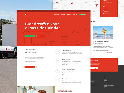 Mazoutservice Homepage clean design flat icons illustration interface line minimal ui ux website