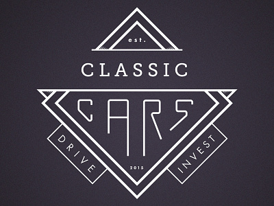 Classic Cars logo rebound art deco cars classic font lettering line logo mark minimal symbol typography