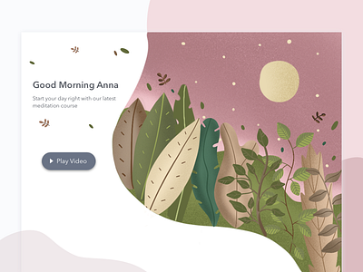 Meditation Landing Page drawing flowers forest garden hills landing page mountains plants procreate sunset