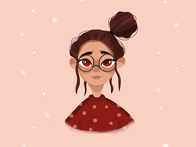 Messy Hair character drawing glasses illustration messy bun procreate woman