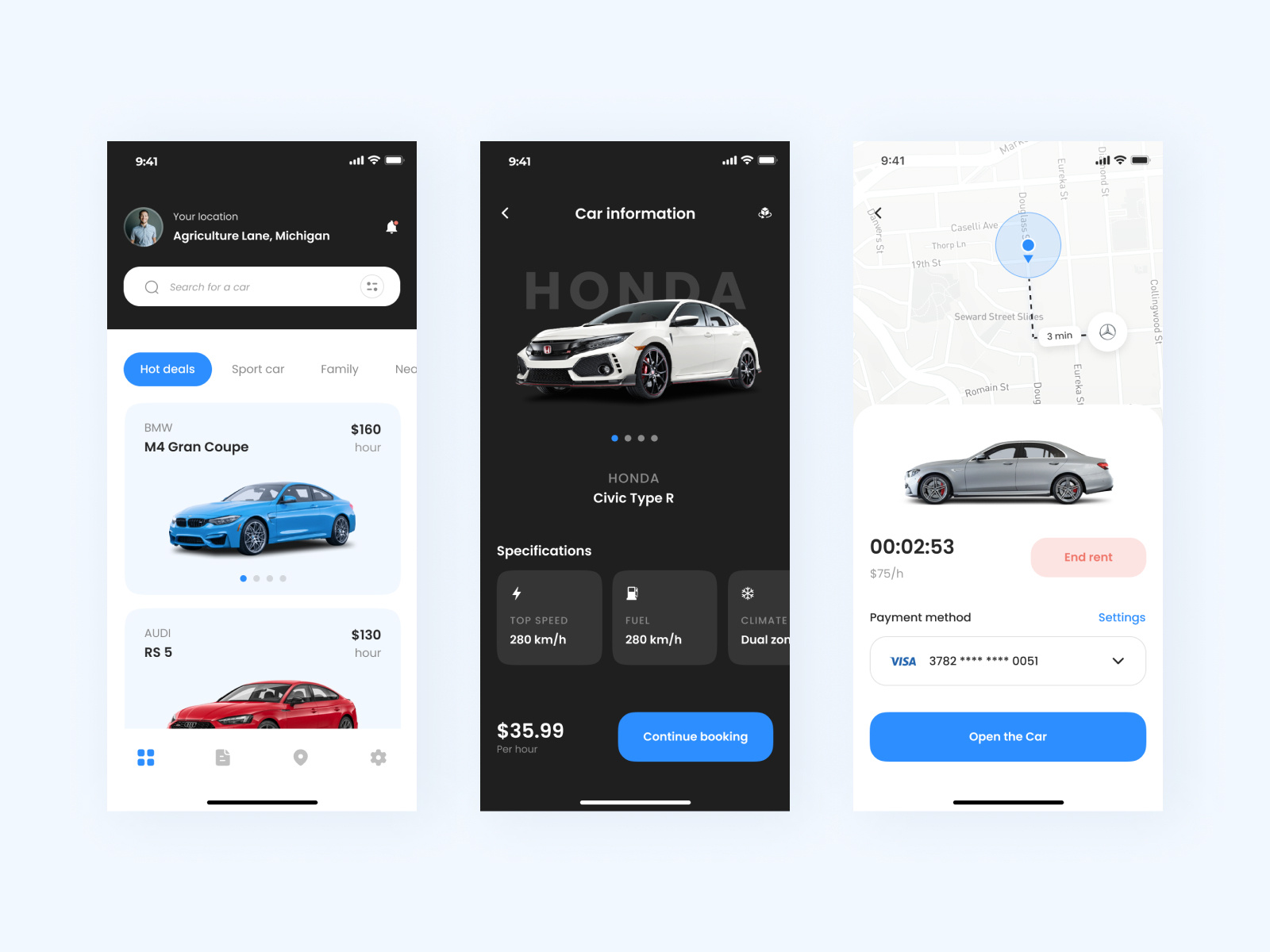 Car Rental Mobile App by Artiom Larin on Dribbble