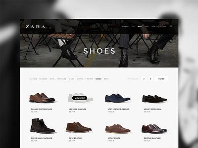 ZARA products ecommerce minimalistic modern shop slovenia ui ux web zara