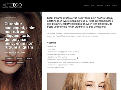 AlterEGO article blog flat minimalistic modern scroll slovenia ui ux web