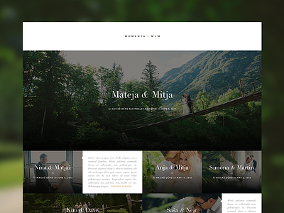 Moments by M&M flat minimalistic photography typography ui ux website weddings