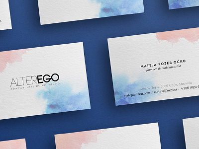AlterEGO alterego business cards color minimalistic print stain water