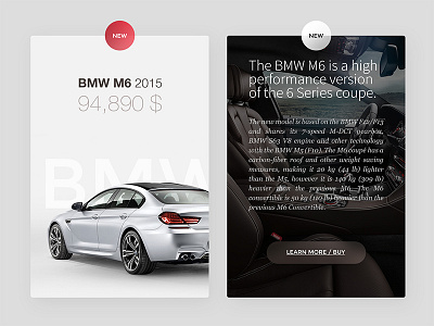BMW Card bmw card mobile typography ui ux vehicle web