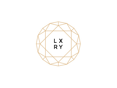 LXRY branding diamond gold lines logo luxury outline thin