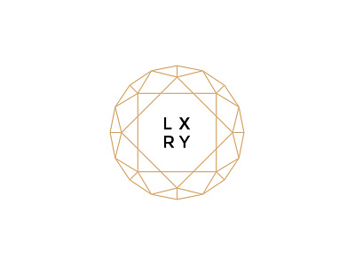 LXRY branding diamond gold lines logo luxury outline thin