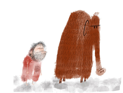 Woolly cartoon caveman childrens books childrens illustration humor humorous illustration illustration mammoth procreate woolly