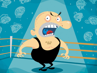 Wrestler illustration illustrator photoshop wrestler