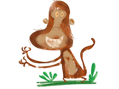 Monkey Smile animal animals childrens book monkey photoshop