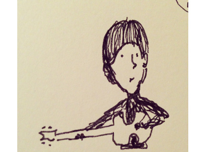 Sir Paul beatles doodle paul mccartney pen and ink sketch