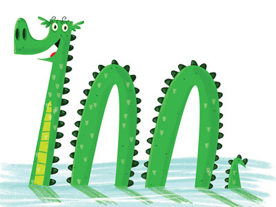 Nessie childrens book illustration illustrator loch ness loch ness monster monster photoshop
