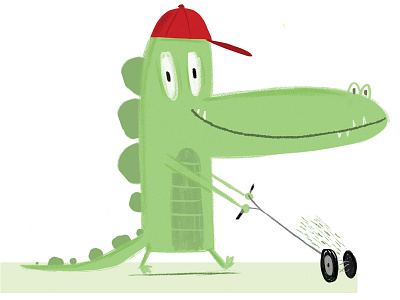 Lawn Gater aligator book childrens gator illustration illustrator kidlitart lawn lawnmower photoshop
