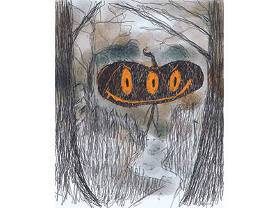 A Walk in the Woods doodle halloween illustration illustrator ipad pro jack o lantern procreate pumpkin sketch woods