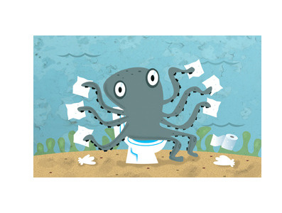 Octopus animals childern book humor humorous illustration octopus vector