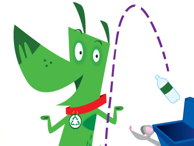 Here Green animals animation children humor humorous illustration illustration recycle vector