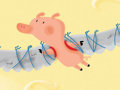 Pig animals children humor humorous illustration illustration pig