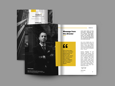 Annual report design illustrator indesign photoshop report yellow