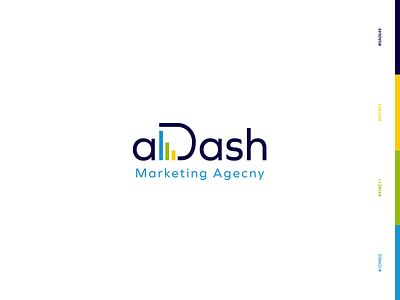 aDash Logo abstract agency application brand construction data design digital flat illustrator logo marketing modern tech technology