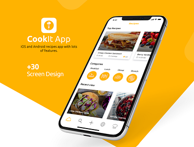 cookIt app adobe adobexd app app design color cook design flat food new recipe app uidesign ux uxdesign uxui vector