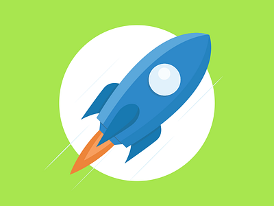 Yes, dribbble needs another rocket flat fly icon illustration rocket start update