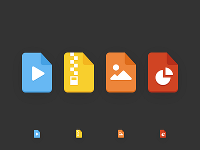 File Extensions Icons (Part 1) archive extension files flat icons image presentation video zip