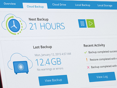 Cloud Backup Dashboard backup dashboard flat light tabs ui web app