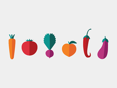 Veggie Icon Set branding icon illustration logo design vegetables