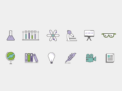 Icons for Higher Ed graphic design higher education humanities icon science stem