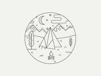Gone campin' camping design icon icon illustration iconography illustration mountain