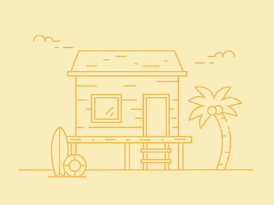 Beach House design illustration vector