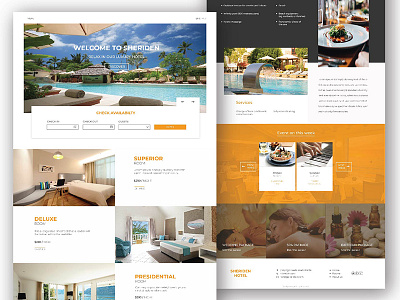Hotel website concept design hotel illustration interaction landing minimal page rooms ui ux web