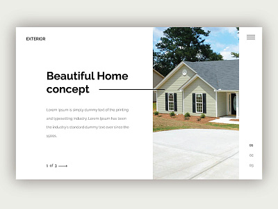 home concept website buy exterior home minimal shot typography ui ux web