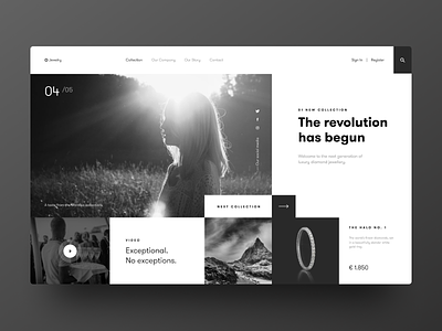 Typography UI — Project 7 design interface jewelry layout ring typography ui uidesign uiwedesign userinterface web webdesign