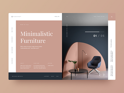 Typography UI — Project 12 clean design designer furniture interface landing page layout minimal minimalistic page typography ui uidesign uiwebdesign userinterface web web design webdesign webpage website