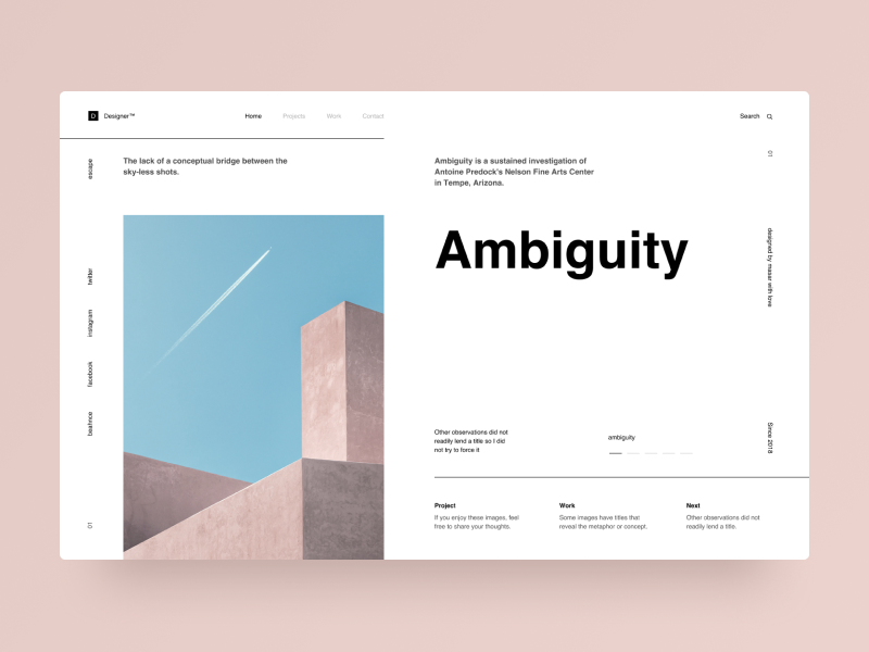 Typography UI β Project 66 minimalistic modern layout typography sketch landing page webdesign uxdesign uidesign ux ui web