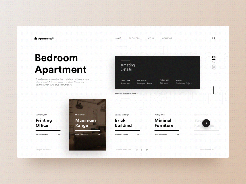 Typography UI โ Project 74 ux designer minimal minimalistic clean web design website page webpage webdesign landing page interface uiwebdesign userinterface design uidesign web typography layout ui