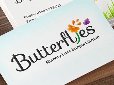 Butterflies - Memory Loss Support Group branding butterflies charity flower logo design
