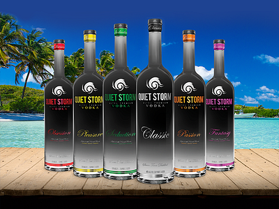 Quiet Storm Ultra Premium Vodka beach bottle branding identity liquor product spirits storm vodka