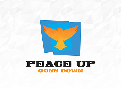 Peace Up Guns Down bird brand branding design eagle falcon graphic guns identity logo peace