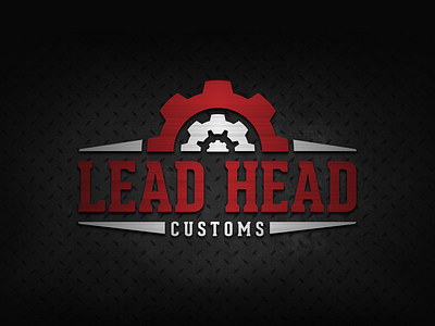 Lead Head Customs auto automotive brand branding car gears identity logo metal