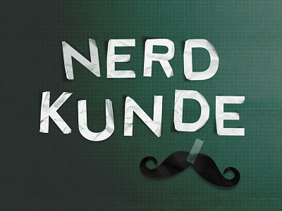 Nerdkunde – Podcast Logo design logo moustache nerds podcast school scribble typographie