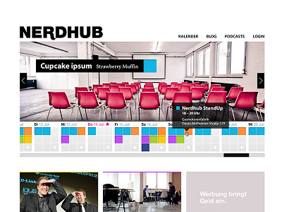 Nerdhub Homepage calendar header hub nerdhub