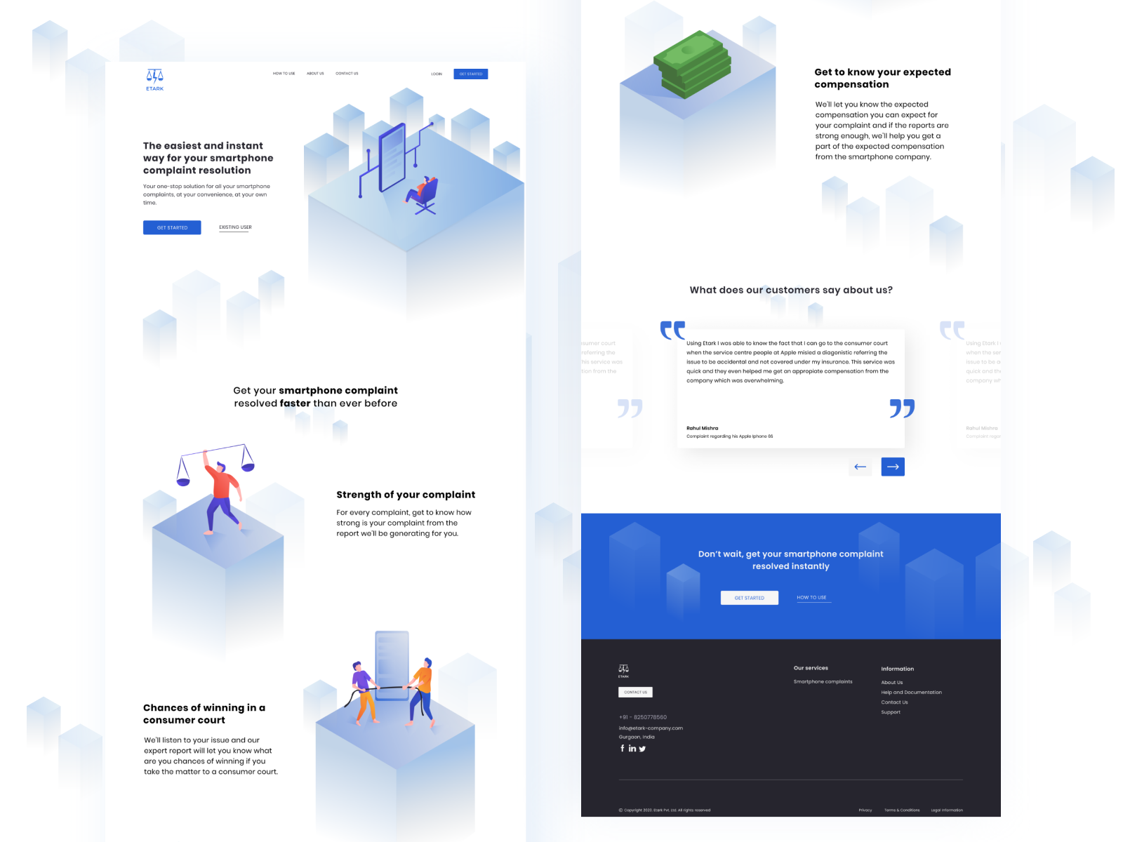 Landing page - Complaint resolution platform by Ron on Dribbble