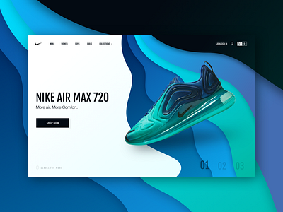 Nike Air Max - Concept cart checkout colors e commerce ecommerce giga gradient inspiration landing landing page nike shoe shop sneaker store