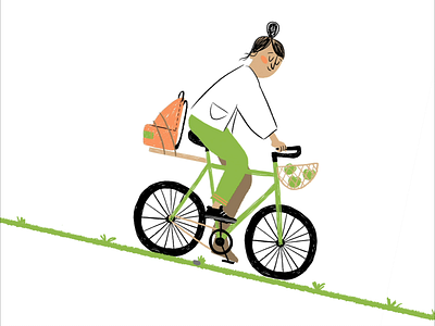 Bicycle loop animation bicycle eco girl green illustration instagram loop motion motion graphic nature relax
