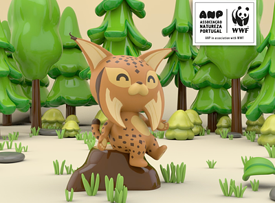 Nature's defenders 3d 3d background animals animation character design cinema 4d ecology endangered animals forest kawai lynx modelation motion social social media ui ux wwf