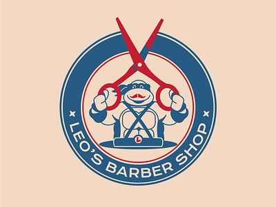 Leo's barber shop barber barber shop branding challenge characters leonardo logo ninja turtle stamp teenage mutant ninja turtle