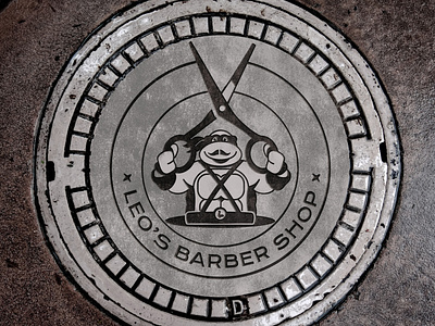 Leo's barber shop - "door" 90s barber shop branding logo ninja turtle